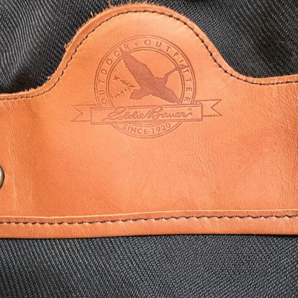 Vintage Eddie Bauer Leather +Canvas Hanging Garment Bag & Matching Carry Bag Set